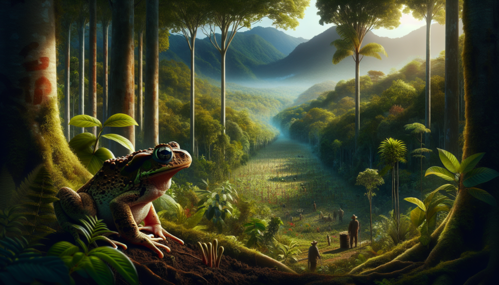 Puerto Rico crested toad in restored forest habitat